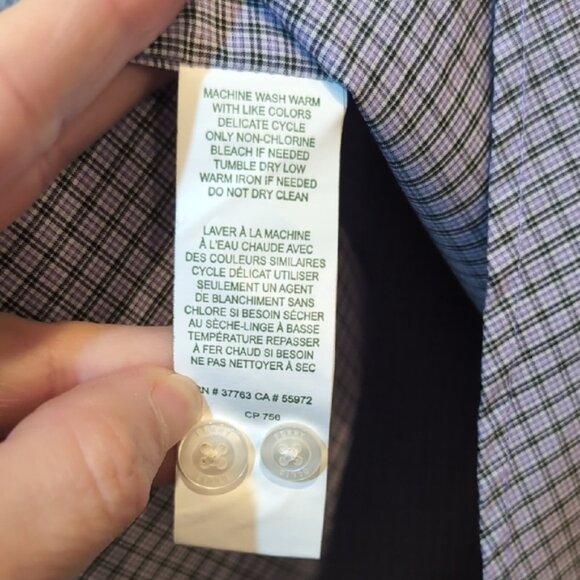 Perry Ellis Checkered Men's Shirt Button Down Long Sleeve Purple Plaid Size XXL - Picture 10 of 10